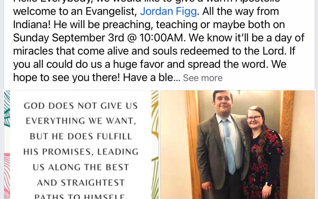 Evangelist Jordon Figg @ Apostolic Lighthouse Church